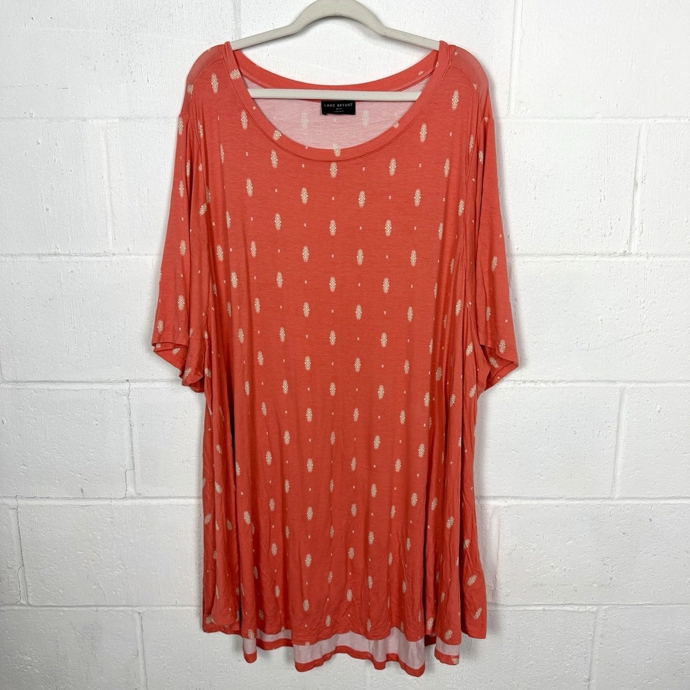 Lane Bryant Swing Tunic/Dress Stretch Flowy Hi-Lo Medallion Print Boho SZ 38/40